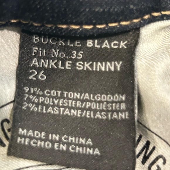 Buckle Black Women's Ankle Skinny Jeans Dark Wash 26 - Picture 4 of 8